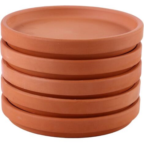 5-teiliges Keramik-Untersetzer-Set für Zimmerpflanzentöpfe, robuste Untersetzer mit Wasserablauf für Blumentöpfe und Pflanzgefäße (1/5)