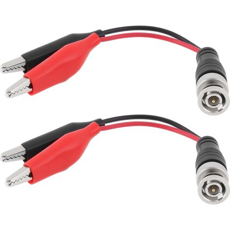 Lot de 2 câbles de test BNC mâle vers pince crocodile 30 VAC/60 VDC 5 A BNC pour vidéosurveillance multimètre, 170 mm (1/5)