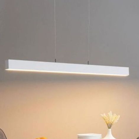 TrAdE Shop Traesio - Lampadario Led Lineare A Sospensione Soffitto 40w Modulare Tecnologia Cct Ll57-120c-3c - Bianco (1/5)