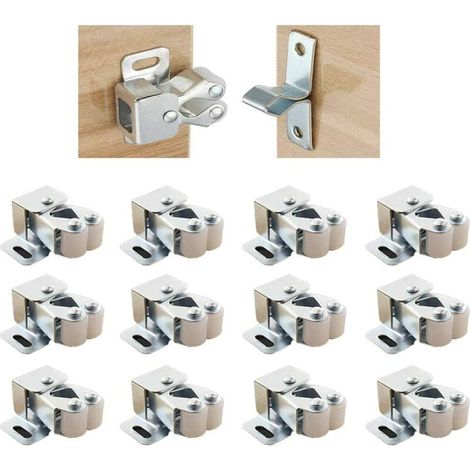 12 clips magnéticos plateados para puertas con ventosa y función de tarjeta táctil (1/5)