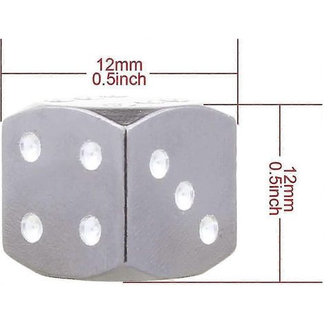 Würfelförmige Ventilkappen, grau, für Fahrzeuge, Motorräder und Fahrräder (1/2)