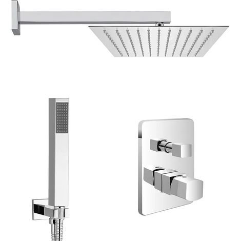 Set doccia da incasso con soffione 30x20 cm e kit doccia completo Lotus (1/5)