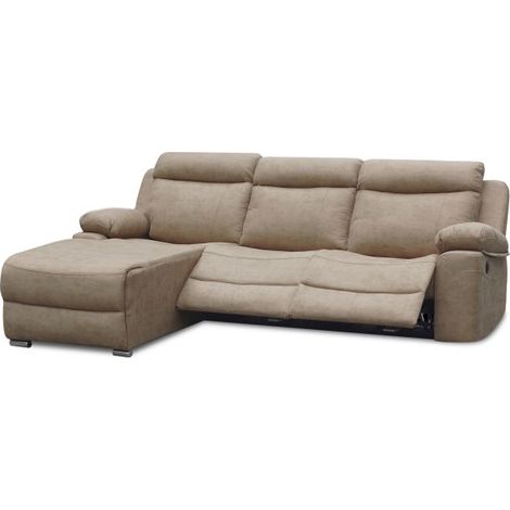 Sofá relax eléctrico con chaiselongue derecho Nellie 3 plazas Cemento (ancho) x 102cm (alto) (1/5)