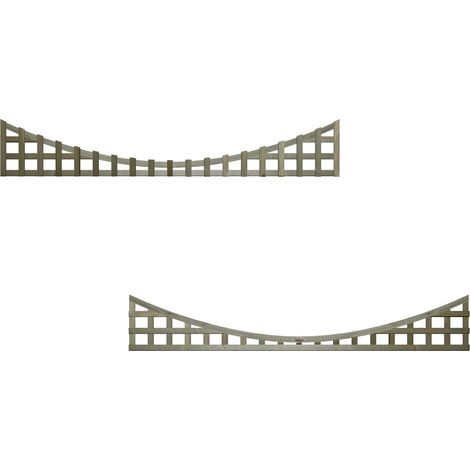 Premier 6ft x 1ft Concave Top Privacy Square Garden Trellis Panels