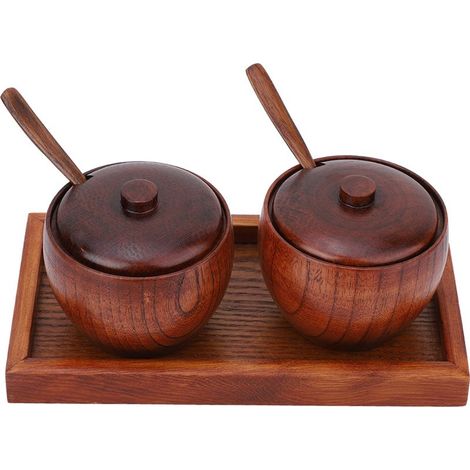 Set aus 2 Aufbewahrungsboxen aus Holz für Gewürze und Würzmittel, ideal für die Küche. (1/5)