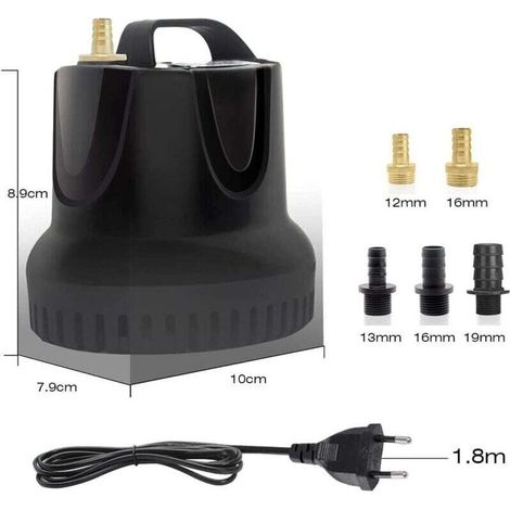 Pompa sommergibile da 25 W, portata di 1500 l/h, ultra silenziosa, ideale per laghetti, fontane da giardino e acquari, con 5 ugelli e tubo flessibile trasparente da 1,5 m. (1/5)