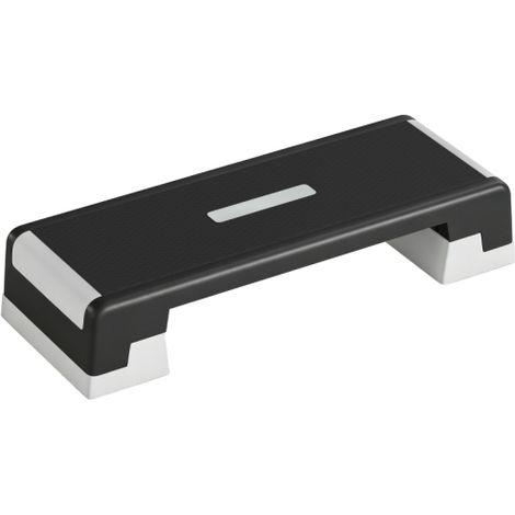 Plataforma de step ajustable en altura, stepper aeróbico con 3 niveles (15/20/25 cm), alfombrilla antideslizante, negro+gris, disponible en el sitio. (1/5)