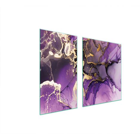 PIASTRA PROTETTIVA IN VETRO PER STUFA 90x52 VIOLA (1/5)