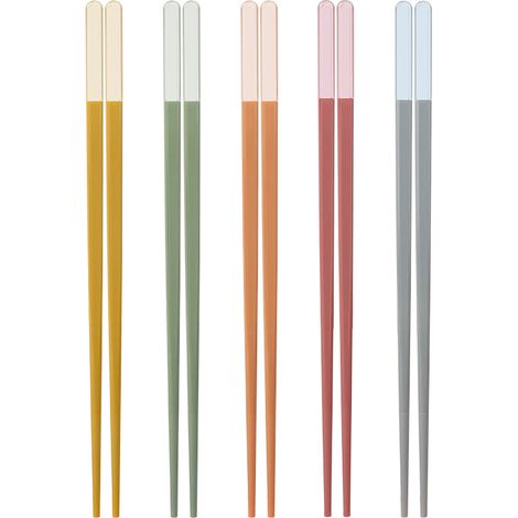 Baguettes au design moderne – réutilisables, lavables au lave-vaisselle, en fibre de verre antidérapante, disponibles en différentes couleurs avec motif glace et brouillard, lot de 5 paires, 24 cm, pa (1/4)