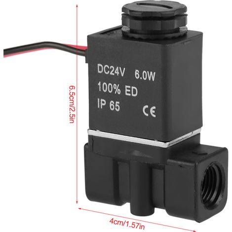 Électrovanne électrique en plastique filetée 2P025-08 DC24V PT 1/4" pour eau/air/huile (1/5)