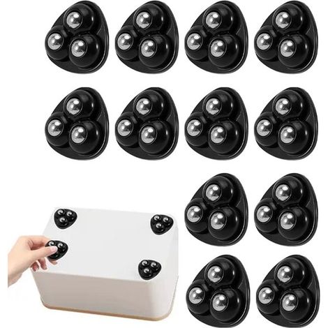 12 ruedas para muebles，Ruedas giratorias de 360°，Ruedas autoadhesivas para muebles，Para mover muebles，Ruedas portátiles para muebles，3 ruedas (1/5)