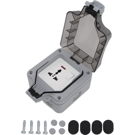 Boîte de prise étanche IP66 pour l'extérieur, interrupteur résistant aux intempéries 16A pour balcon, jardin, pelouse, Standard (1/5)
