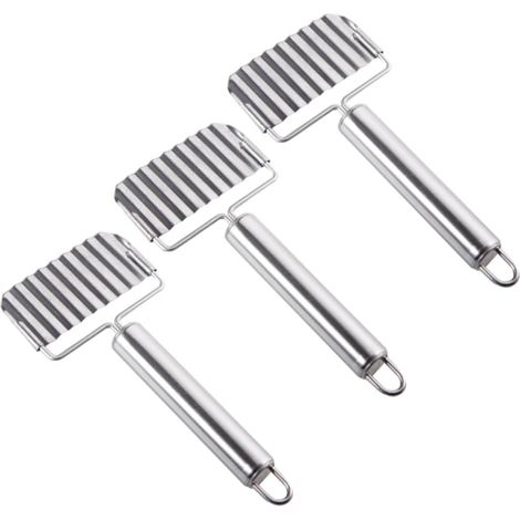 Set of 3 Heavy-Duty Stainless Steel Wavy French Fry Cutters for French Fries and Vegetables (1/5)