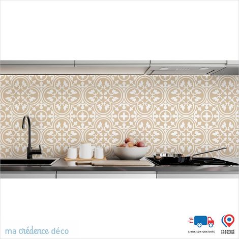 Crédence : Carrelage classique 4 - Couleur Beige ivoire - Alu composite - 60 - 120 (1/3)