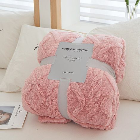 Couverture canapé-lit chambre, douce et chaude, 150200cm, rose (1/5)