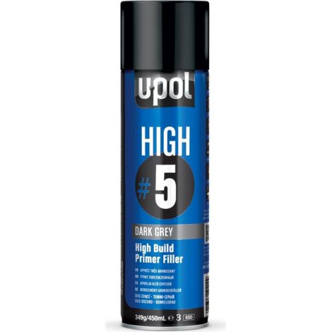 Apprêt Garnissant Gris Foncé aérosol à très haut pouvoir garnissant 450ml UPOL