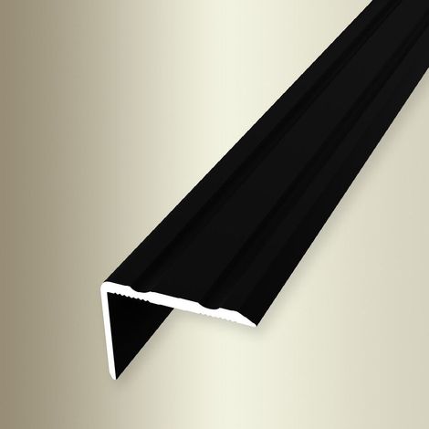 PROVISTON Winkelprofil Breite: 24.5 mm Höhe: 0 - 17 mm Länge: 1000 mm Aluminium Pulverbeschichtet Gerillt Einfach Biegbar Schwarz Selbstklebend (1/5)