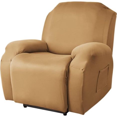Housse de Fauteuil Relax Extensible 1 Places,  avec Poche, 4 Pièce Chameau,1 Places (1/5)