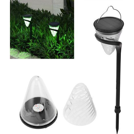 Lámpara de jardín, grado de protección IP55, alimentada por energía solar, panel solar, 9 colores de luz para céspedes, villas, caminos y lugares panorámicos. (1/5)