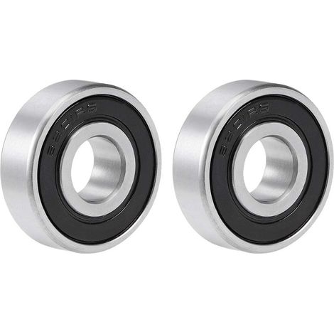 Roulement Billes 6201-2RS Double Étanchéité Acier Chrome 2Pcs 12x32x10mm, P0, Bruit Z2, Cage Embouti, Usage Industriel, Micro-Moteurs, Bureau (1/4)