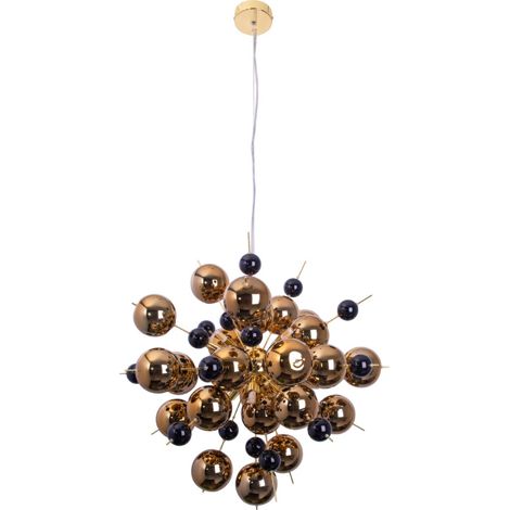 Naeve EXPLOSION Plafonnier sphérique doré 65 cm 10 ampoules G9