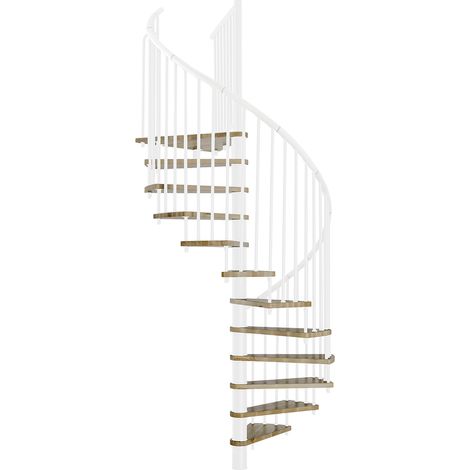 Minka Spindeltreppe Spiral Effect 38 - 305,5cm Geschosshöhe Eiche Weiß 160cm Durchmesser