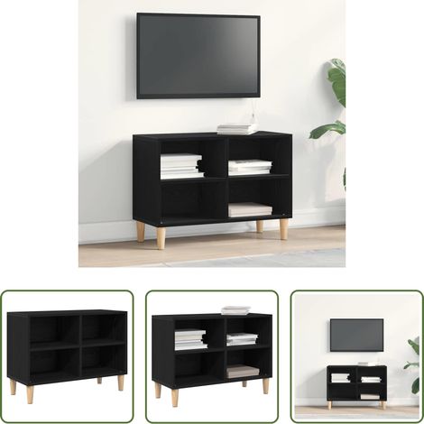 vidaXL TV-Schrank Holz -  TV-Schränk Schwarz Eichen-Optik 69,5 x 30 x 50 cm Holzwerkstoff (1/5)