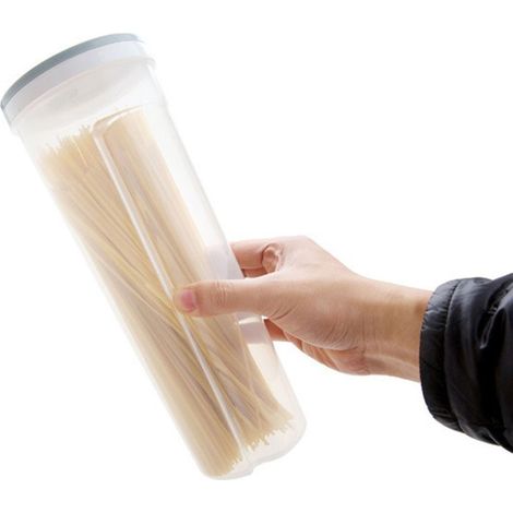 Boîte de rangement bleu clair pour spaghettis, idéale pour organiser la cuisine et le plan de travail.-AquaForge (1/4)