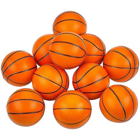 Mini balles anti-stress de basket-ball (lot de 12) - Petits ballons de basket en mousse de 4 cm pour enfants, jouets et cadeaux pour fêtes d'anniversaire sur le thème du sport, pour lutter contre l'an (1/4)
