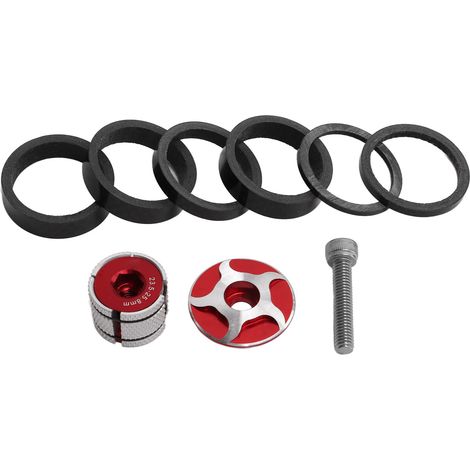 Jeu de Rondelles de Réglage de Direction pour Vélo, Capuchon de Potence et Bouchon d'Expansion Fourche 28.6mm (1/5)