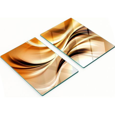 Pannelli decorativi multifunzionali in vetro con motivo onde astratte, 2x40x52 cm (1/5)