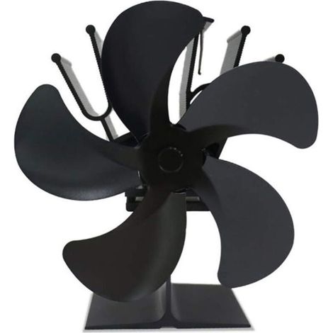 Ventilador de chimenea de 5 aspas - Ventilador de chimenea de doble cabezal - Funcionamiento silencioso - Ventilador de estufa - Ventilador magnético para estufa de chimenea (1/5)
