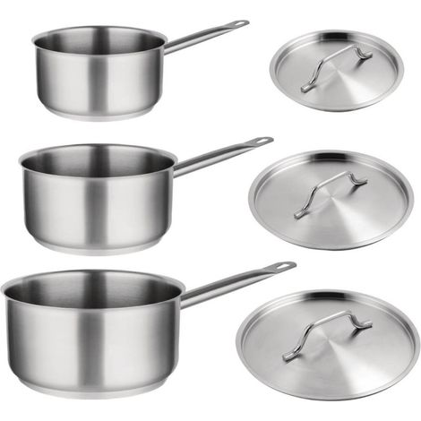 Ensemble 3 casseroles et couvercles inox Cook Like A Pro - VOGUE (1/4)