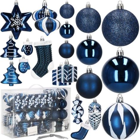 Décorations de sapin de Noël - SPRINGOS - 16 pcs - Or/Noir - 8 cm - Plastique (1/4)