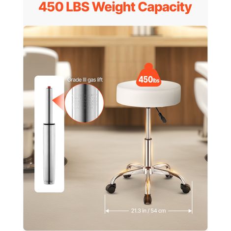 Tabouret à roulettes - capacité poids 204 kg rond tabouret (1/5)