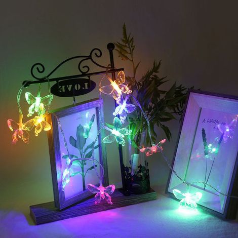 1,2 m / 3,9 ft 10 LED Schmetterlingsförmige Lichterkette für Haus, Hof und Weihnachtsdekoration, bunt (1/5)