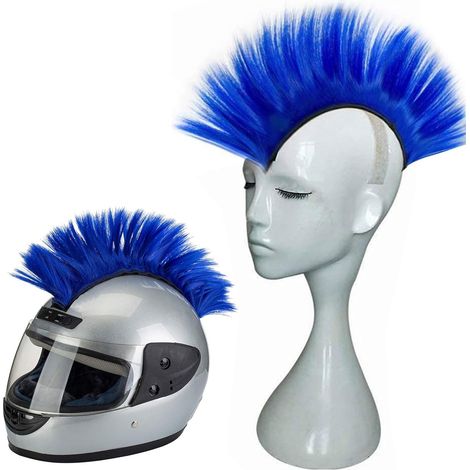 Perruques de casque, autocollantes pour casque de moto, perruque synthétique, perruque de cosplay, accessoires pour moto, vélo, casque de ski, décorations en cheveux humains (1/5)
