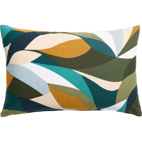 Coussin déhoussable compressé SWAN – 40 x 60 cm – Polycoton imprimé - 40x60cm - Bleu canard (1/4)