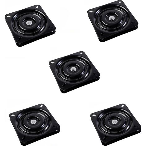 SOTECH Drehbeschlag 360° Drehteller zum Schrauben Schwerlast-Drehplatte 171 x 171 x 24 mm Druck-Kugellager für Holzplatten, Tischplatten, Möbel usw. - 5 Stück