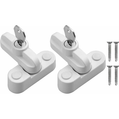 royaluxe - 2PCS Bloqueur de Cadre de Fenêtre Sash Jammers en Alliage de Zinc Durables avec Vis de Fixation Sécurité Domestique， (1/5)