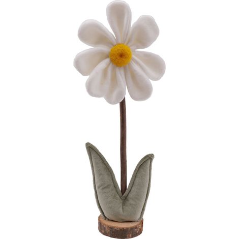 TrendLine Deko Aufsteller Blume 37 cm weiß grün Figuren