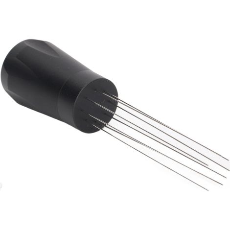 Aiguille doseuse à café en acier inoxydable robuste, pratique et sûre pour la maison, outil de mélange et de tassage à la main, noire (1/5)