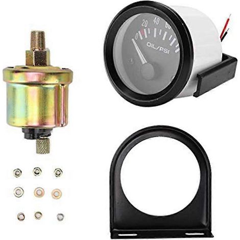 Manomètre de pression d'huile 52 mm pour véhicules 12 V, manomètre électronique 0-100 PSI pour voitures, camions et camping-cars (1/5)