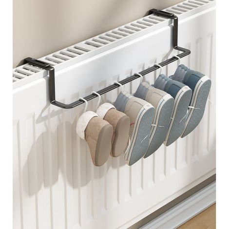 35 cm, (noir) Radiateur porte serviettes, porte serviettes chauffant pour radiateur, porte serviettes en métal monté sur radiateur pour rangement de salle de bain (1/4)