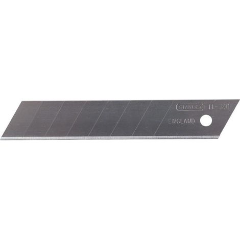 Stanley – Lames de cutter 18 mm – Lot de 10 lames renforcées 0,55 mm – Coupe nette pour matériaux variés – 11301