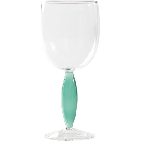 Zafferano Verre À Vin Rouge Collection Dorici Lot De 4 Pièces En Verre Borosilicaté Fait À La Main Couleur Transparente Et Vert Lagon Modèle Vin (1/5)
