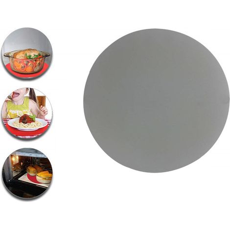 Tapis en Silicone pour Micro-ondes, Tapis de Cuisson Antiadhésif pour Plateau Tournant, Tapis de Four Polyvalent Résistant à la Chaleur, Coussin de Protection pour Micro-ondes (Gris) (1/5)