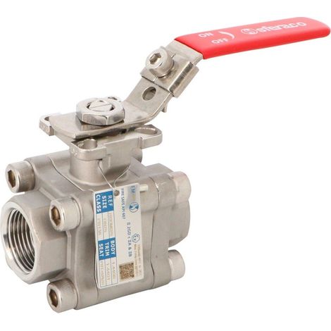 Robinet à tournant sphérique Inox 3 pièces platine ISO5211- sécurité Feu - montage direct à souder SW DN8 - Sferaco
