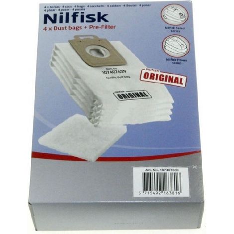 Confezione di 4 sacchetti Igienici + pre filtro - Aspirapolvere - NILFISK - 1557173662894843230
