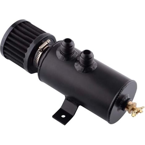 Car Engine Oil Catch Can, 50ML Oil and Air Separator Tank Aluminum Oil Catch Can Kit Breathe Oil Breathing Tank with Air Filter,Black